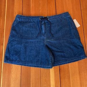 Kate Hill 2/$10 Casual Jean Shorts Size 18 Dark Blue Denim with Pockets NWT